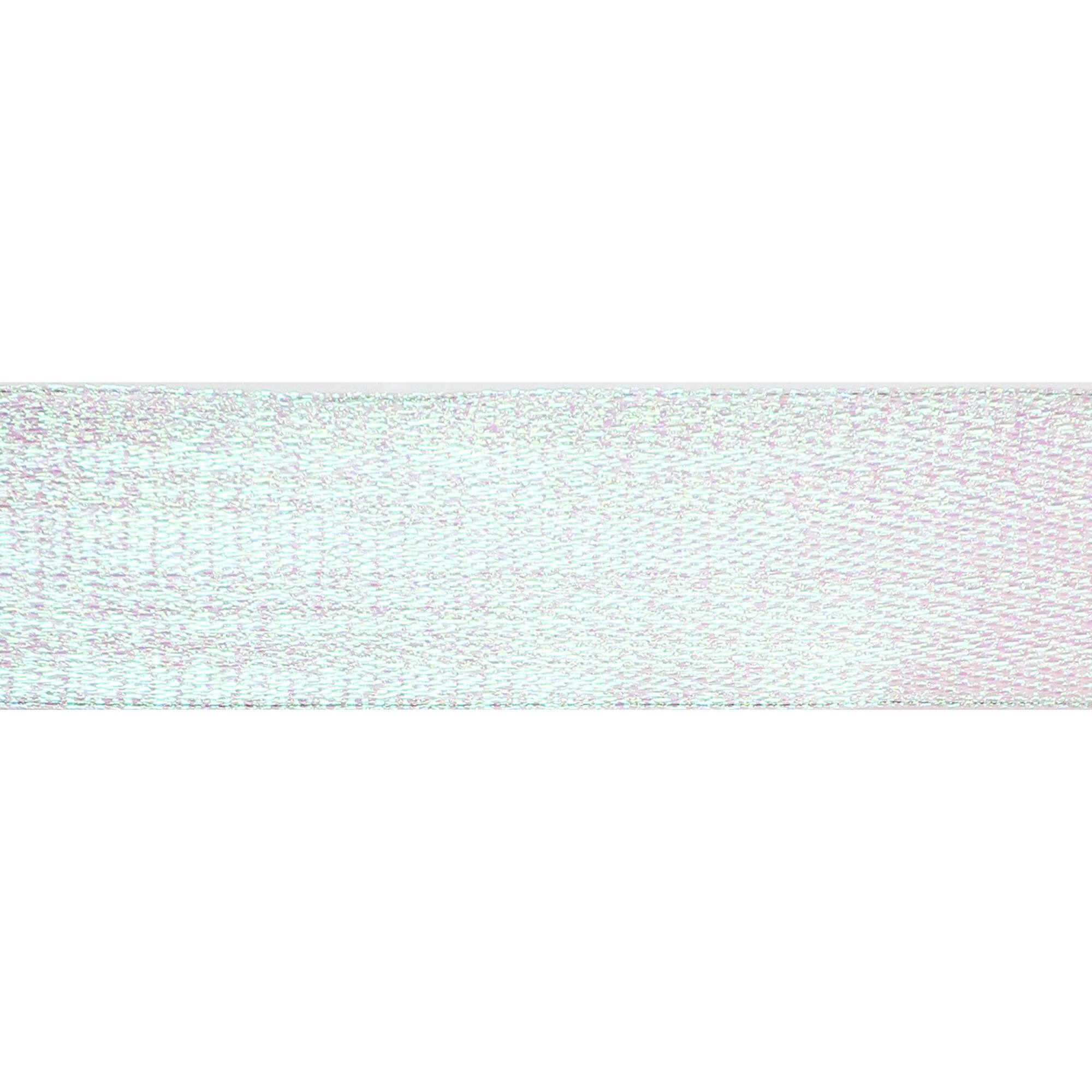 1.5" x 3yd. White Iridescent Wired Metallic Ribbon by Celebrate It™ 360°™